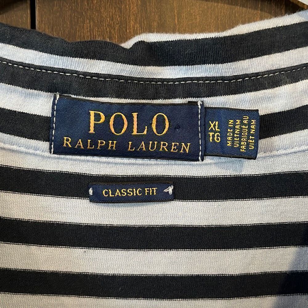 Polo Ralph Lauren Blue Striped Short Sleeve Polo Shirt XL - Picture 2 of 5